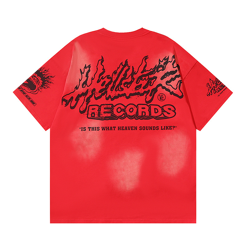 Hellstar Washed Print Short Sleeve T-Shirt Style 2