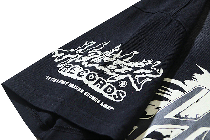 Hellstar Washed Print Short Sleeve T-Shirt Style 2