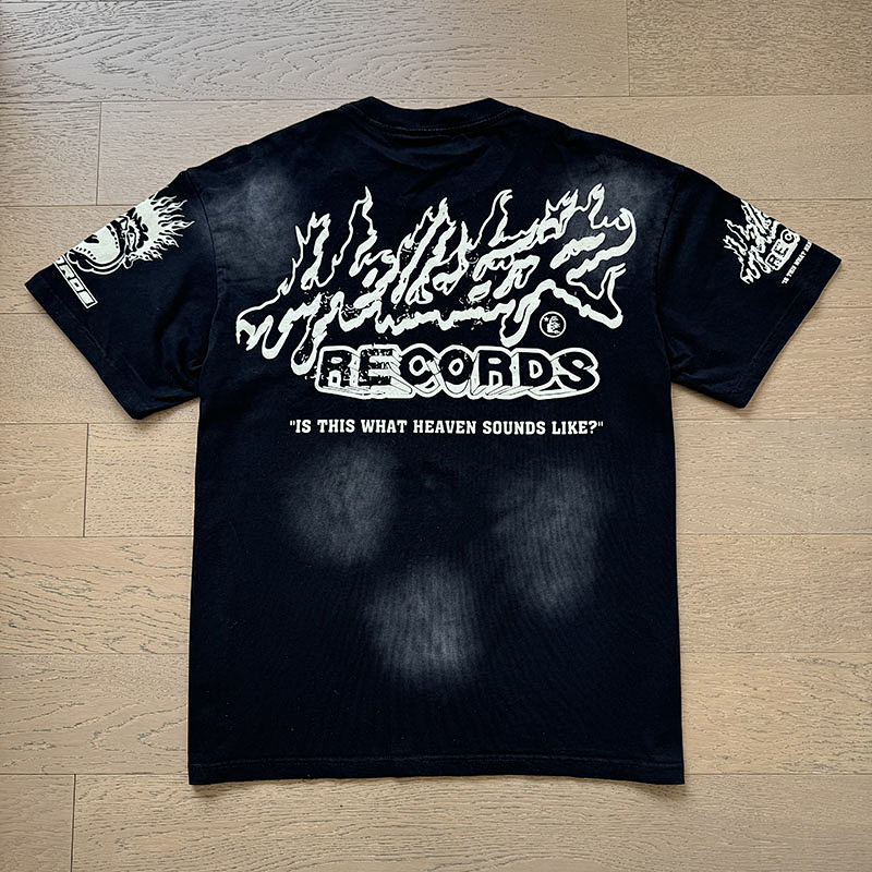 Hellstar Washed Print Short Sleeve T-Shirt Style 2