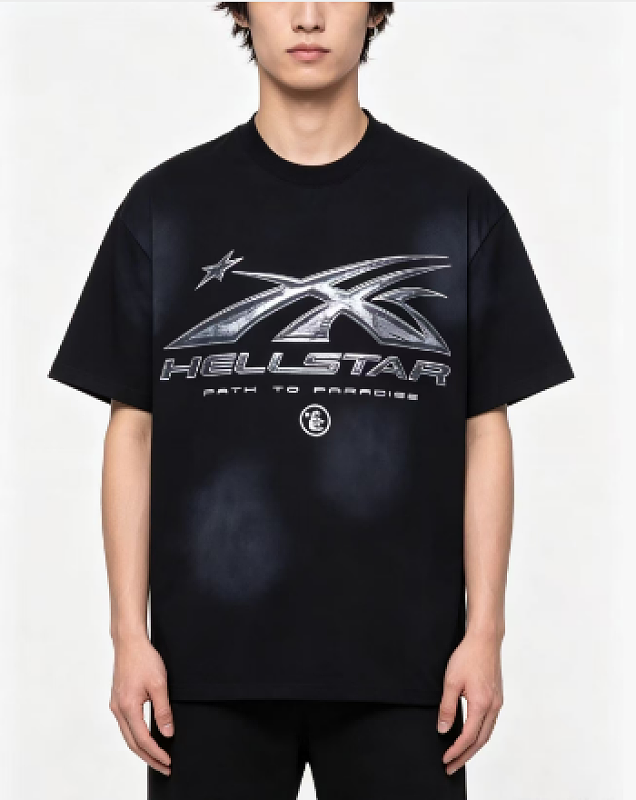 HellstarX Letter Print Short Sleeve T-Shirt Style 2