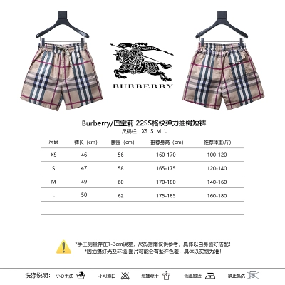 BURBERRY 22SS Elastic Check Drawstring Shorts 02