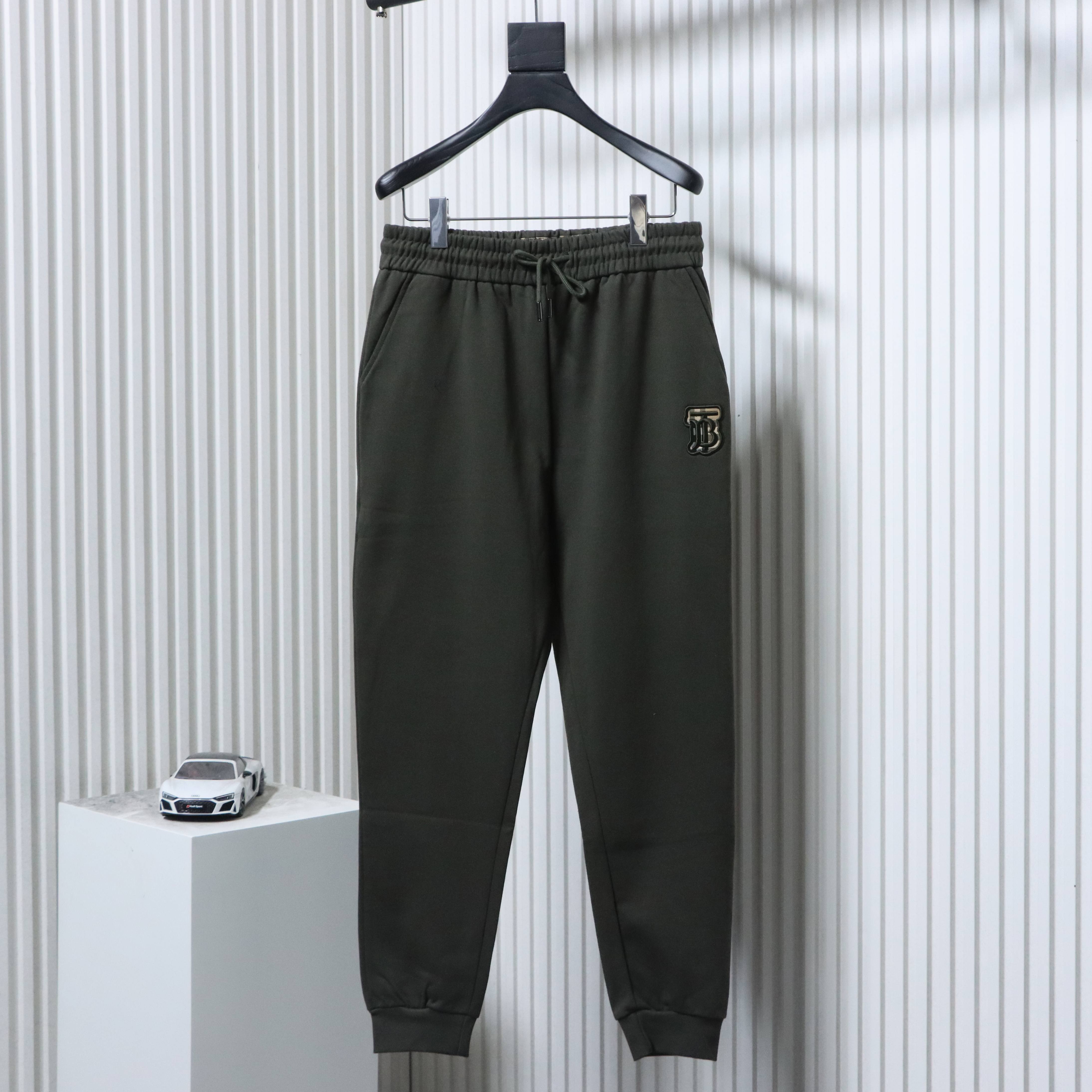 BURBERRY 24FW Check Embroidery Knit Cotton Pants