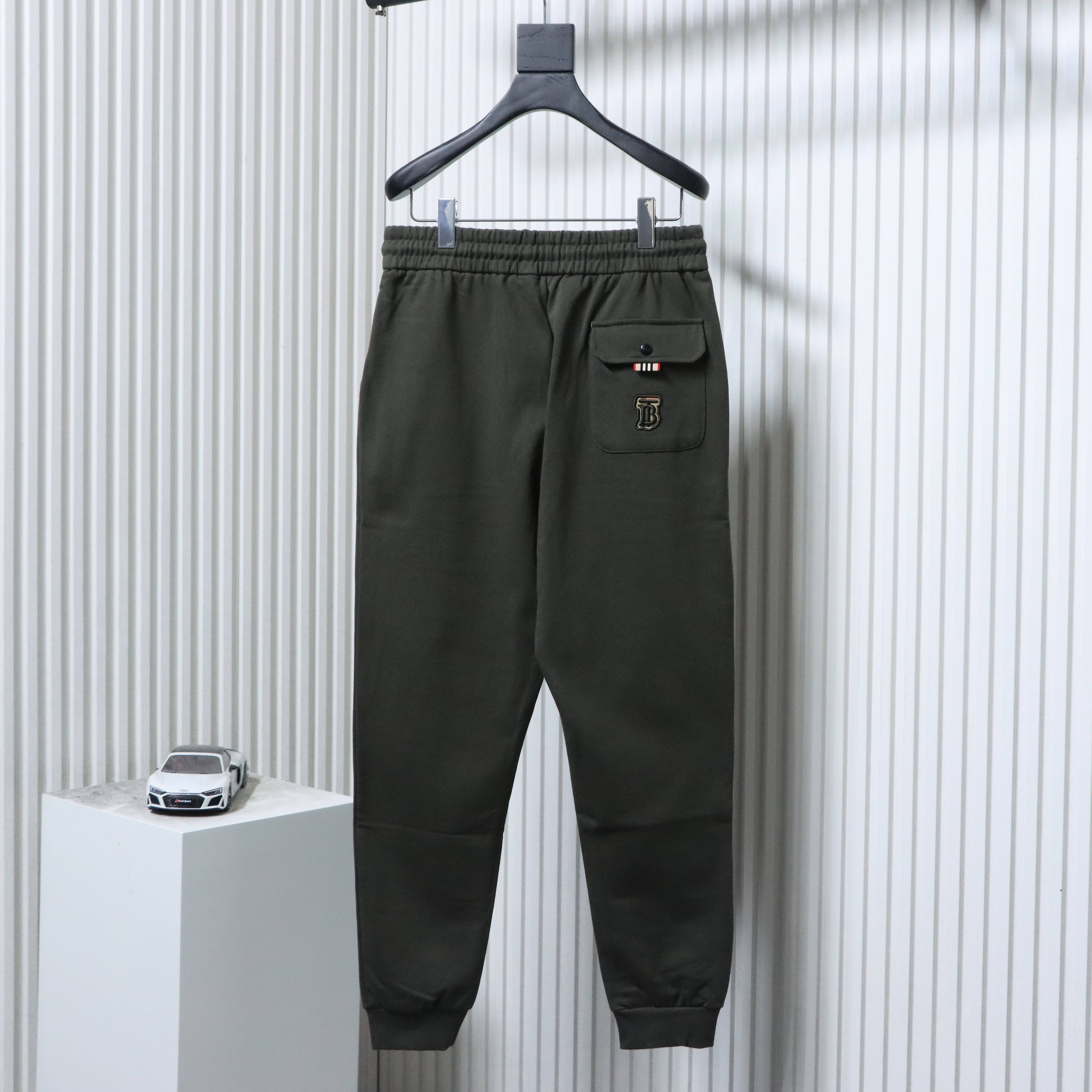 BURBERRY 24FW Check Embroidery Knit Cotton Pants