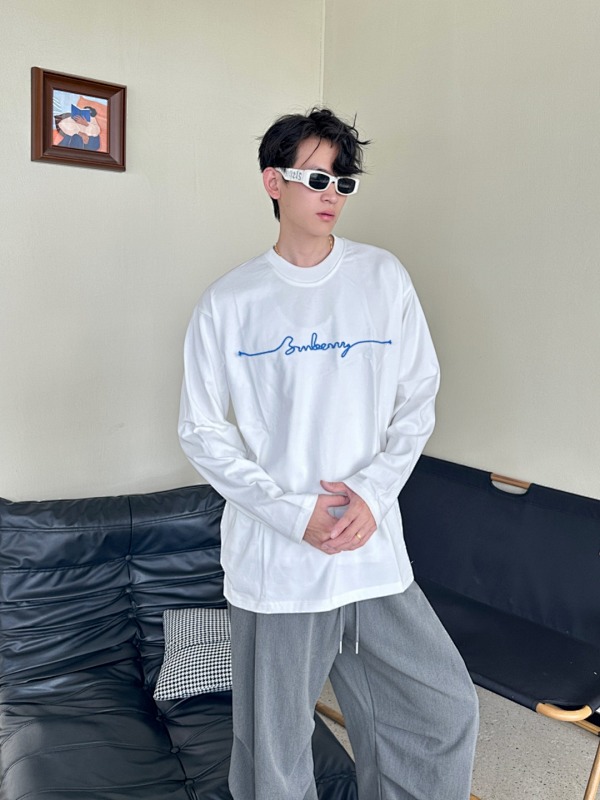 BURBERRY 25FW Embroidery Logo Long Sleeve T-Shirt Style 2