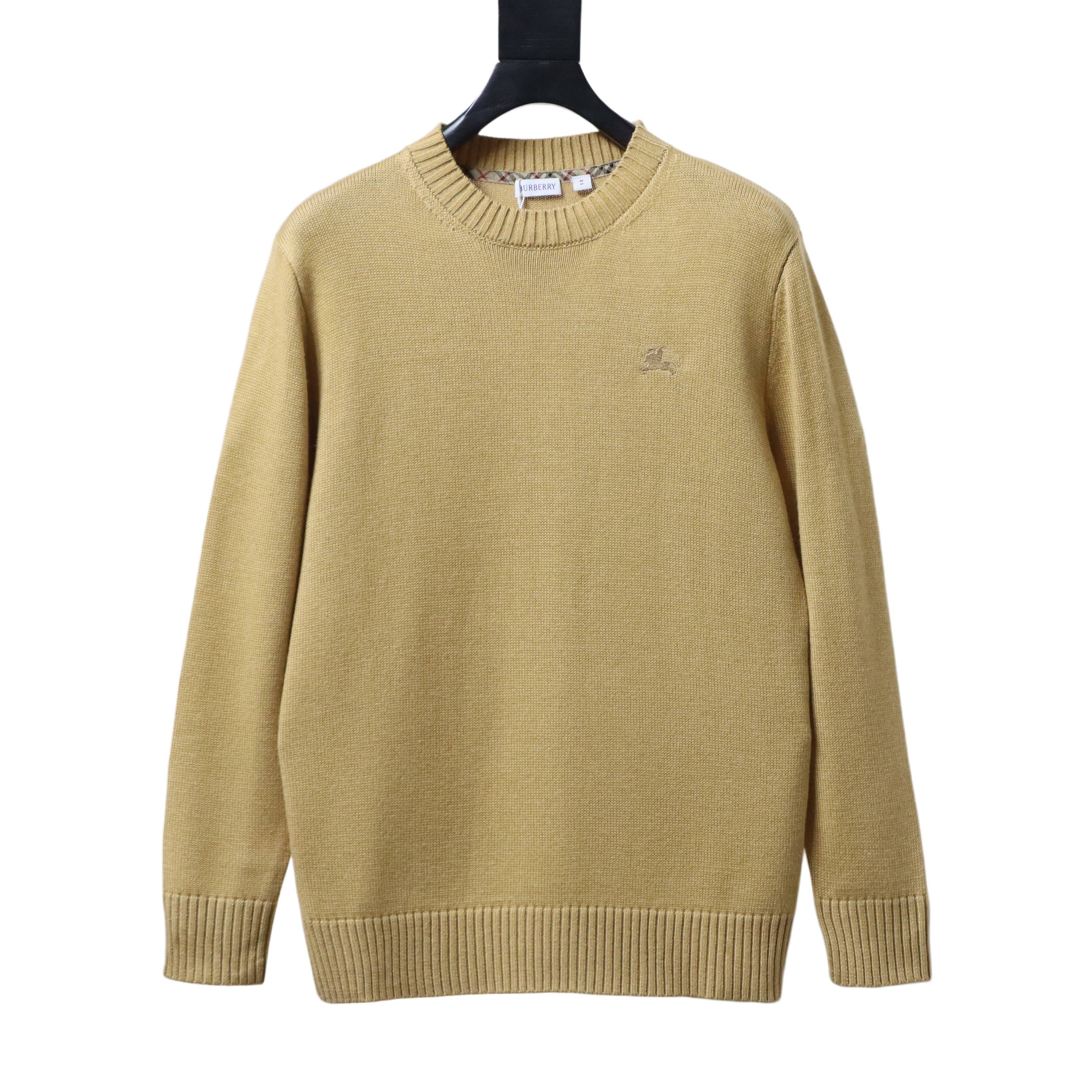 BURBERRY 25FW Equestrian Embroidery Crew Neck Sweater Style 2