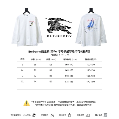 BURBERRY 25FW Print Letter Long Sleeve T-Shirt Style 2 02