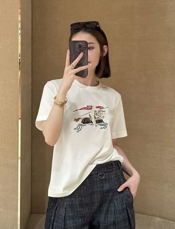 BURBERRY 25SS Equestrian Knight Embroidery Short Sleeve T-Shirt Style 1