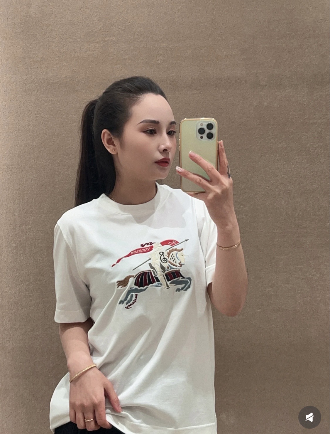 BURBERRY 25SS Equestrian Knight Embroidery Short Sleeve T-Shirt Style 1