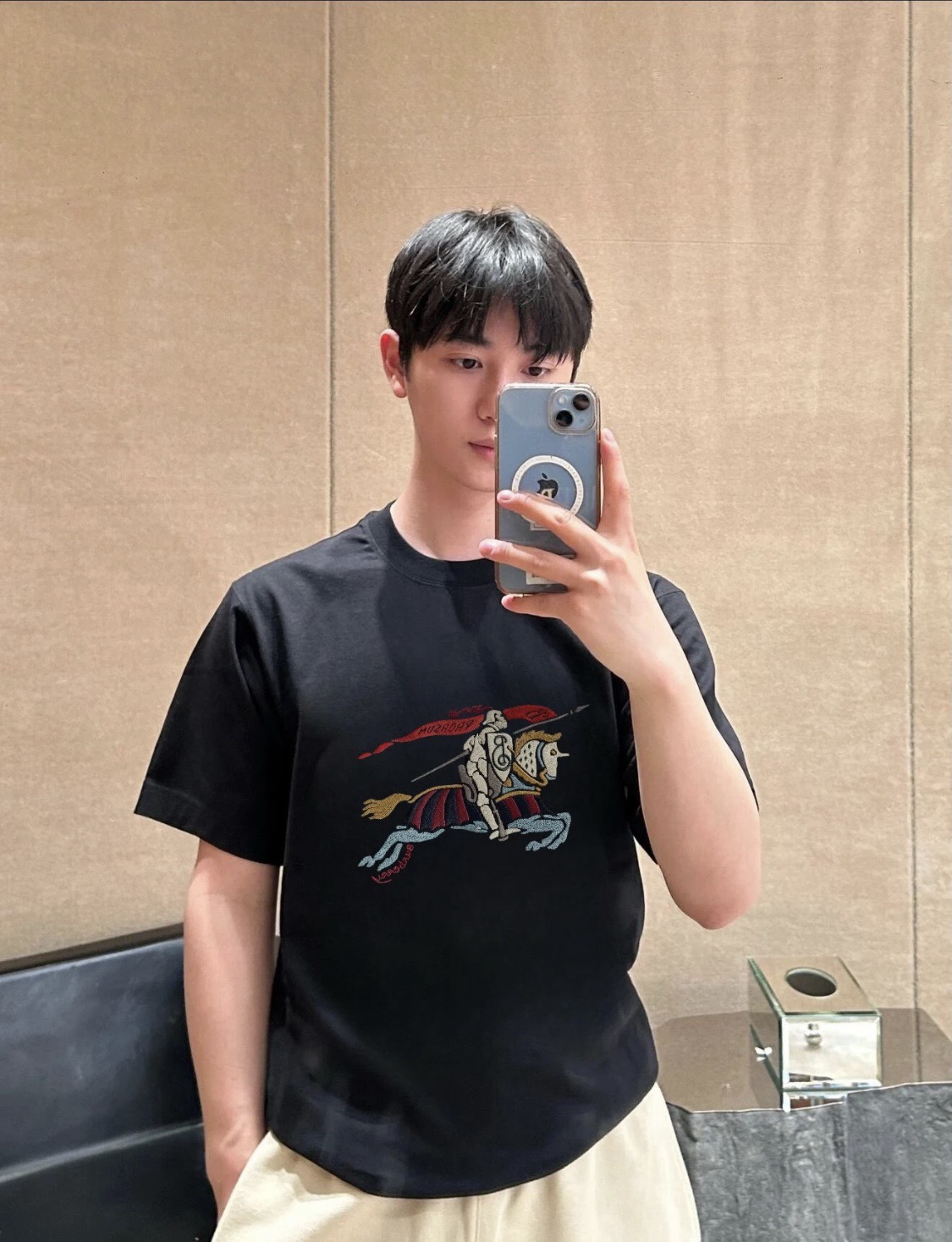 BURBERRY 25SS Equestrian Knight Embroidery Short Sleeve T-Shirt Style 2