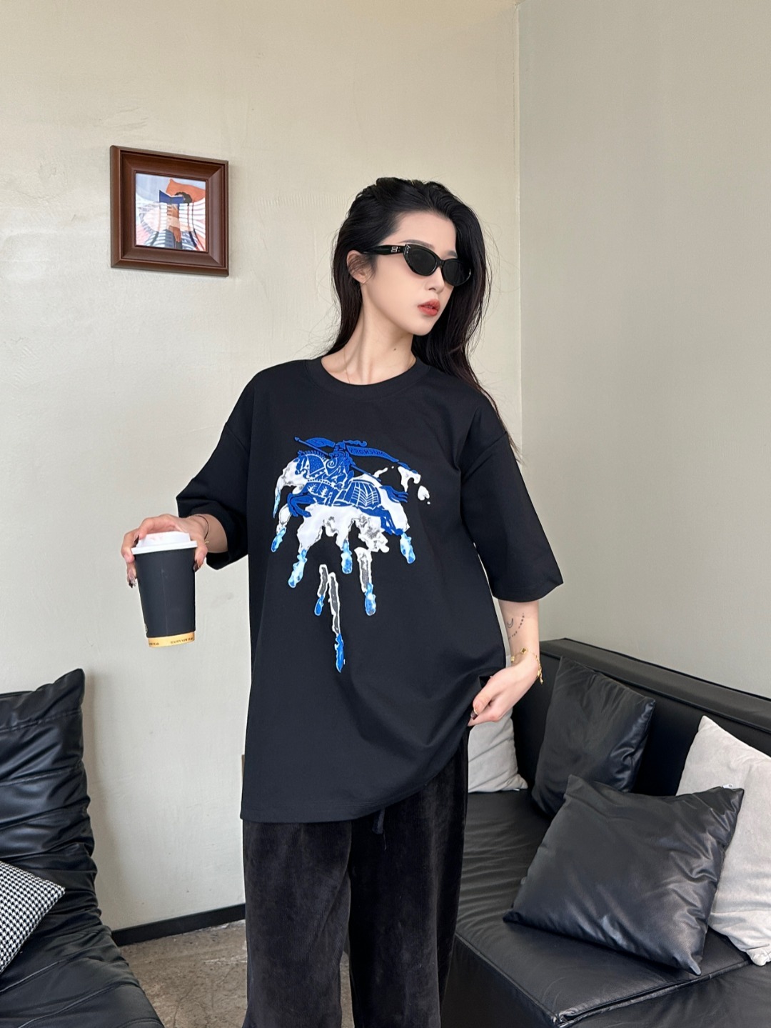 BURBERRY 25SS Equestrian Print Short Sleeve T-Shirt Style 2