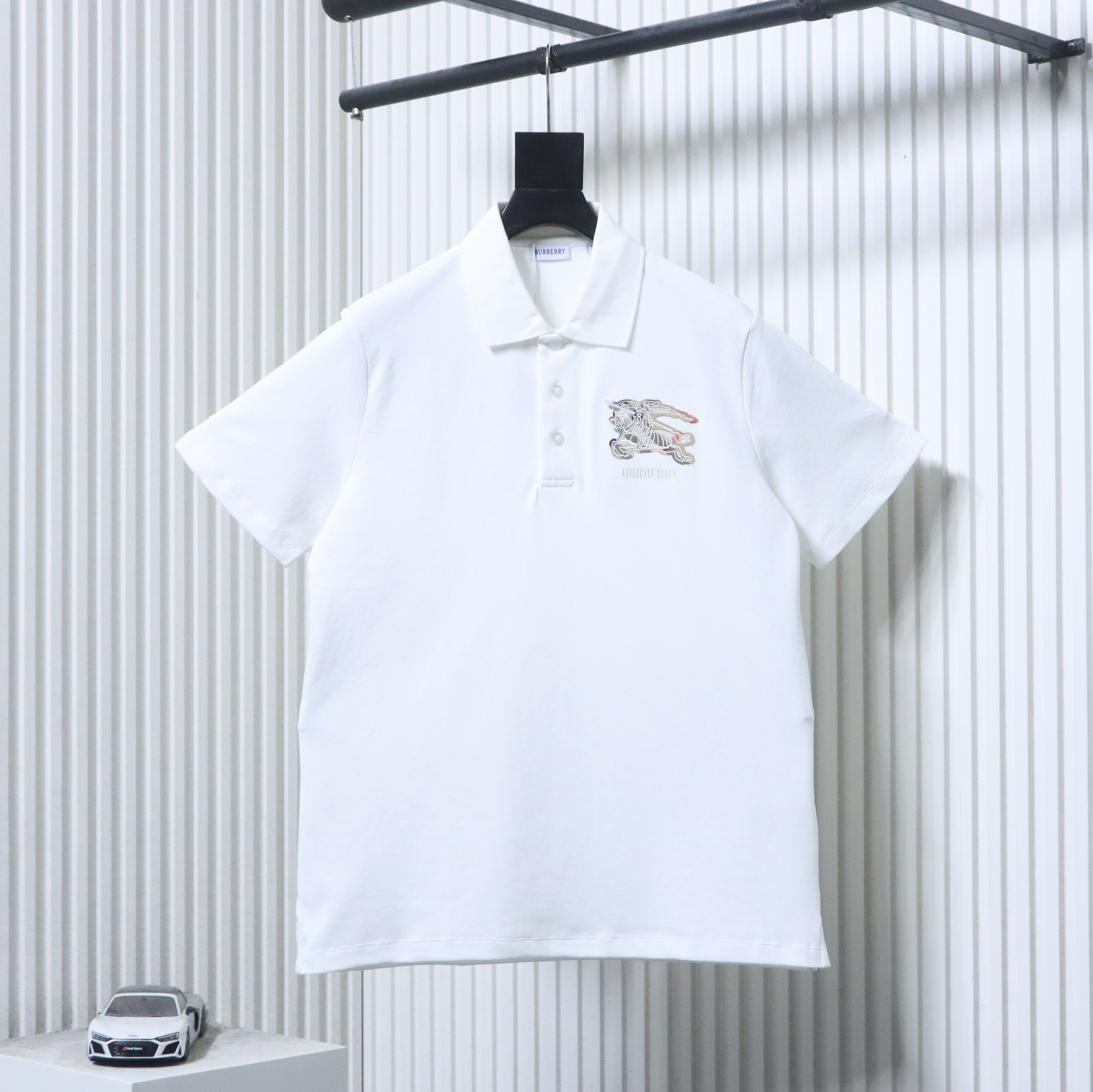 BURBERRY 26SS Check Equestrian Patch Check Equestrian Short Sleeve Polo Shirt Style 1
