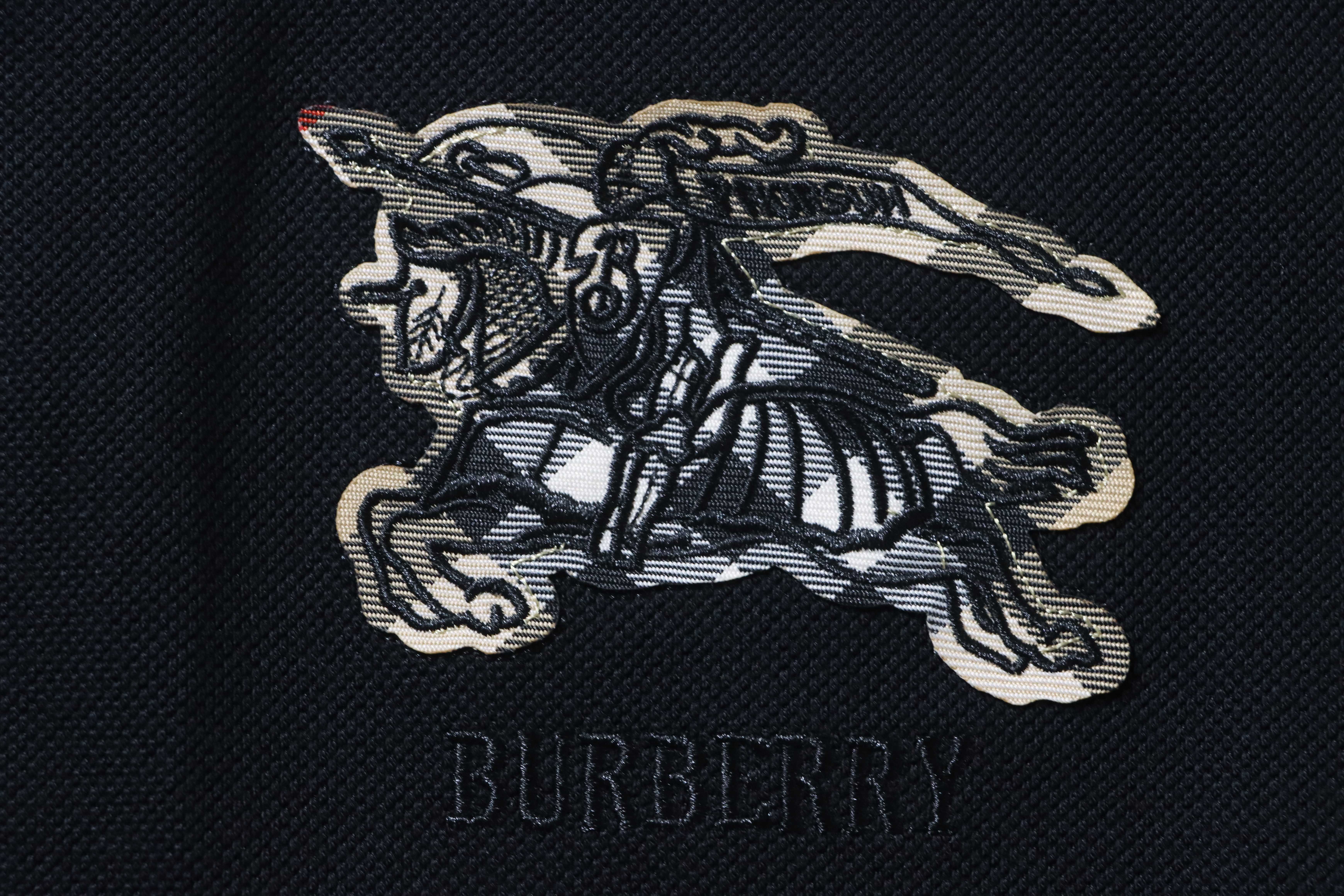 BURBERRY 26SS Check Equestrian Patch Check Equestrian Short Sleeve Polo Shirt Style 2