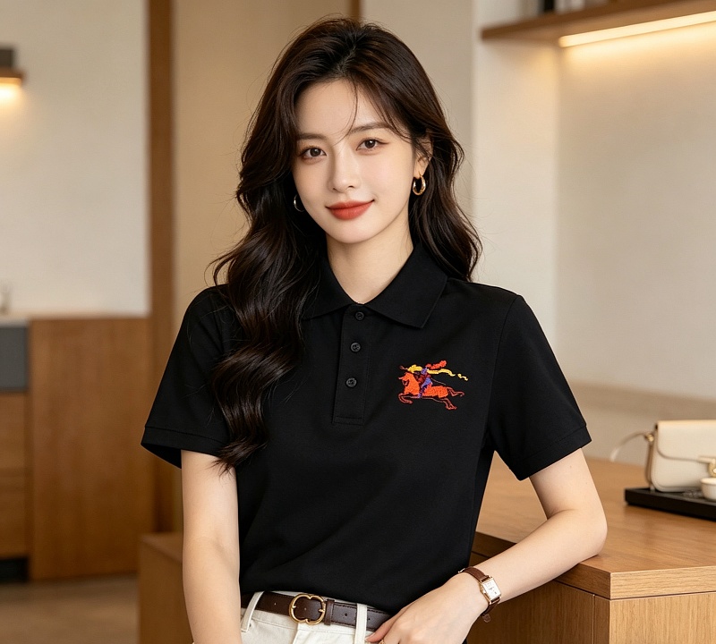 BURBERRY 26SS Colorful Knight Equestrian Embroidery Colorful Knight Equestrian Short Sleeve Polo Shirt Style 2