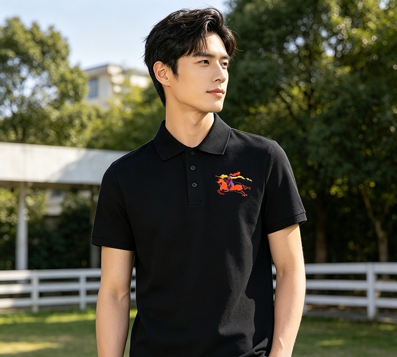 BURBERRY 26SS Colorful Knight Equestrian Embroidery Colorful Knight Equestrian Short Sleeve Polo Shirt Style 2