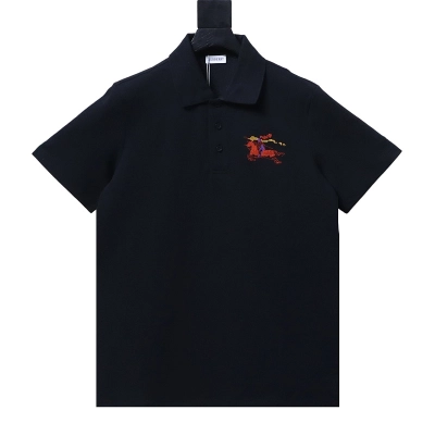 BURBERRY 26SS Colorful Knight Equestrian Embroidery Colorful Knight Equestrian Short Sleeve Polo Shirt Style 4 01