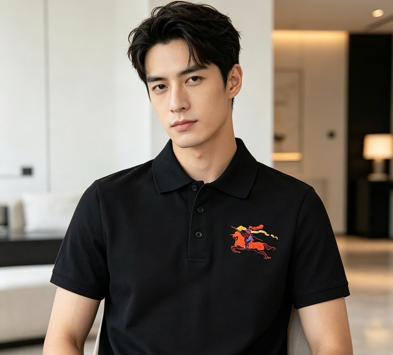 BURBERRY 26SS Colorful Knight Equestrian Embroidery Colorful Knight Equestrian Short Sleeve Polo Shirt Style 4