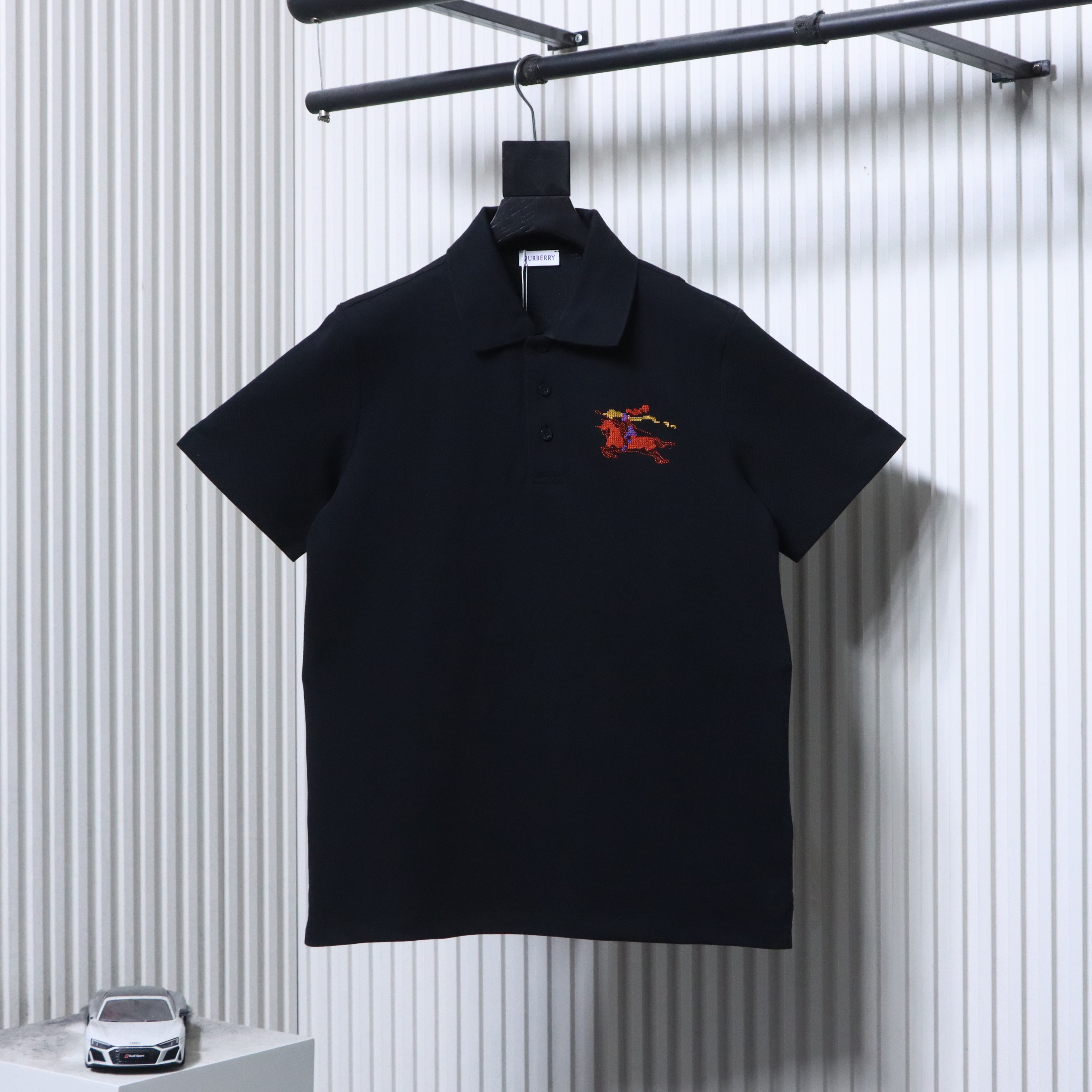 BURBERRY 26SS Colorful Knight Equestrian Embroidery Colorful Knight Equestrian Short Sleeve Polo Shirt Style 4