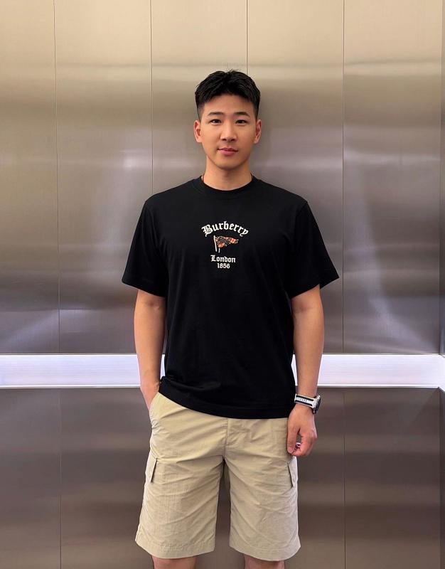 BURBERRY 26SS Embroidered Flag Short Sleeve T-Shirt Style 2