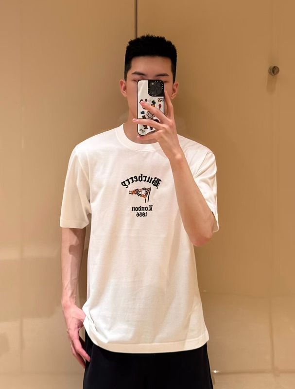 BURBERRY 26SS Embroidered Flag Short Sleeve T-Shirt Style 4