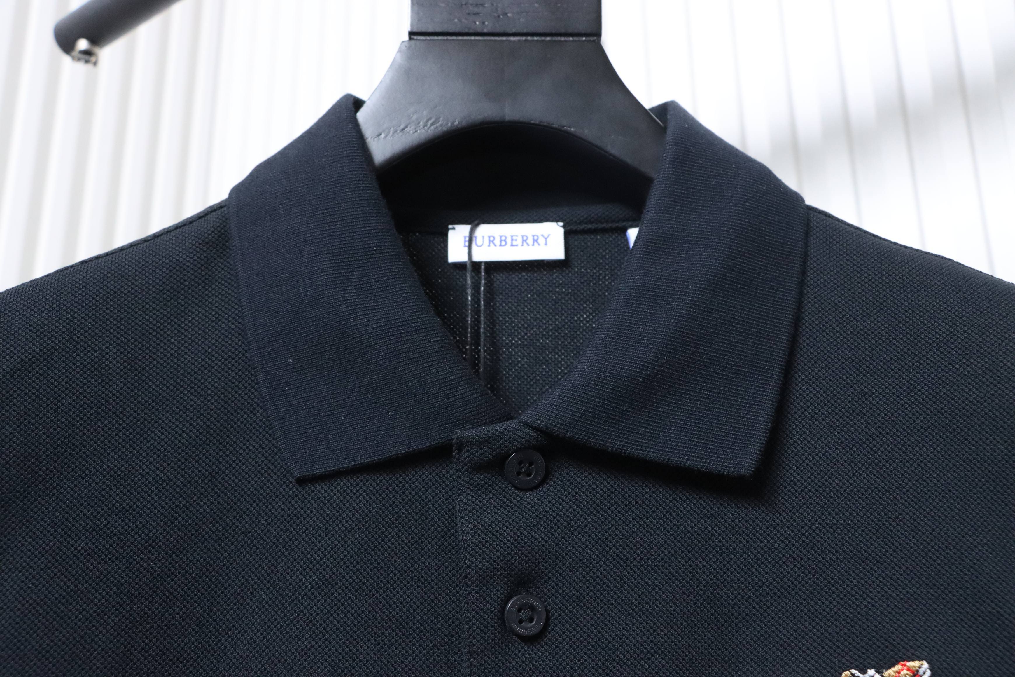 BURBERRY 26SS Equestrian Check Embroidery Short Sleeve Polo Shirt Style 1