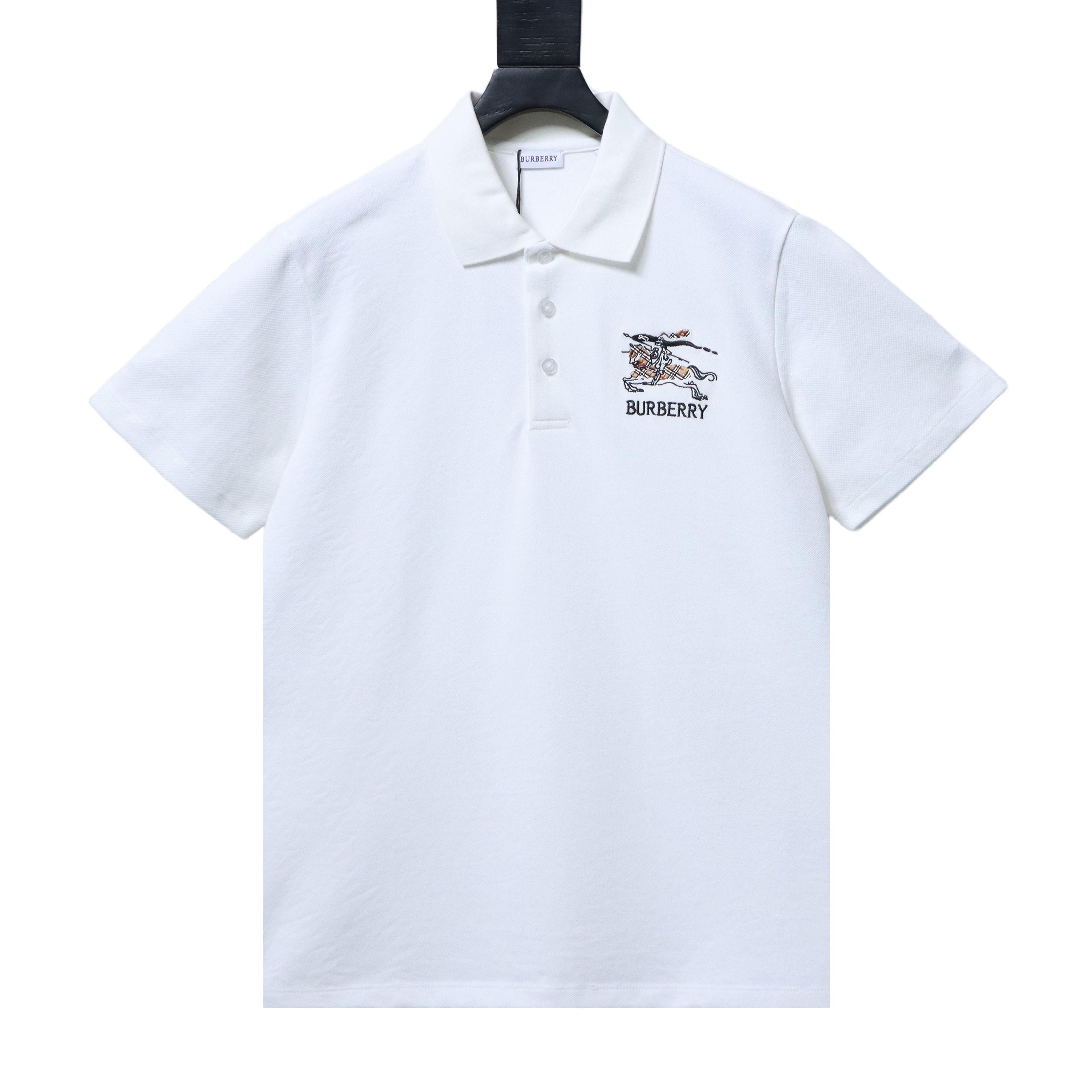 BURBERRY 26SS Equestrian Check Embroidery Short Sleeve Polo Shirt Style 2