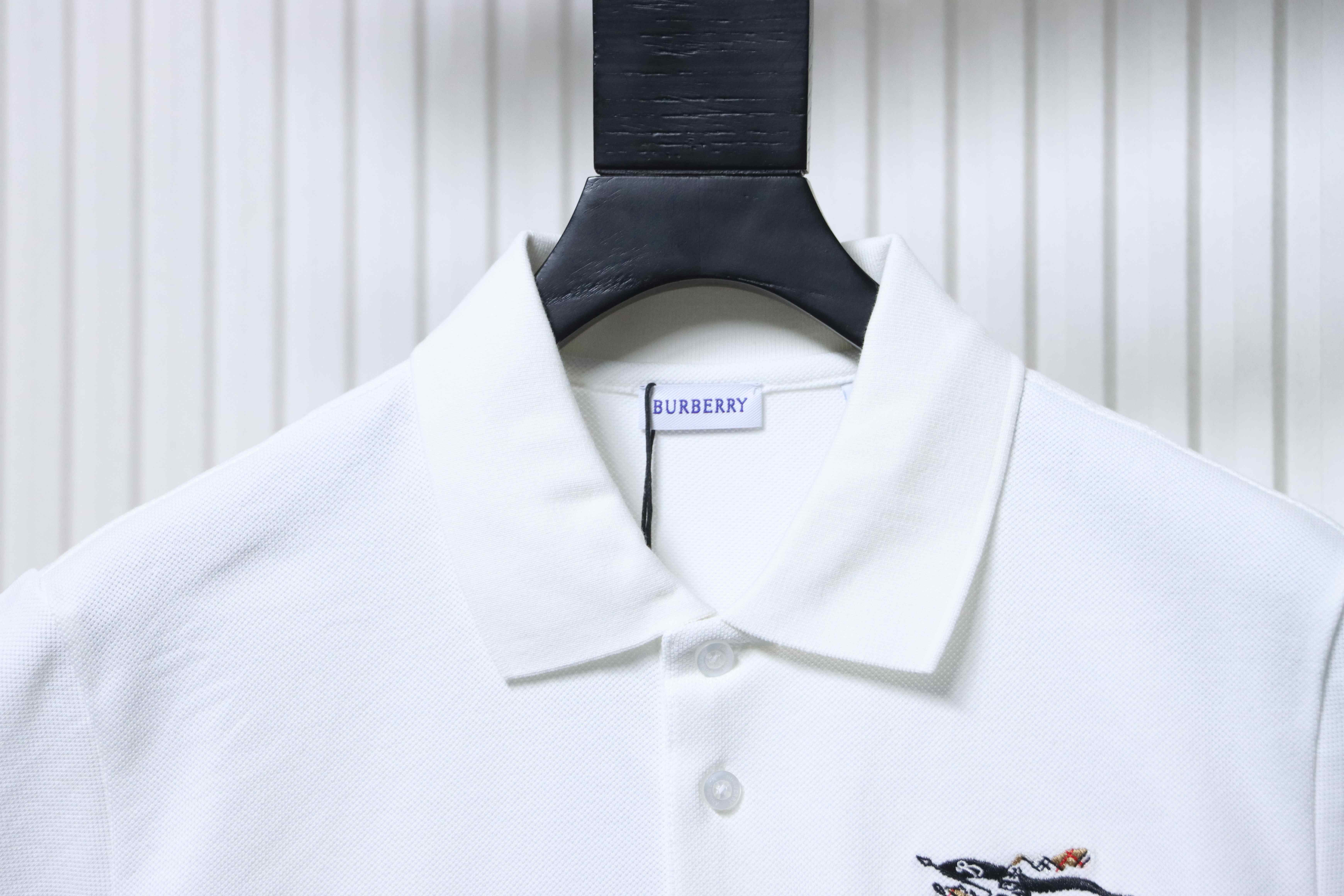 BURBERRY 26SS Equestrian Check Embroidery Short Sleeve Polo Shirt Style 2