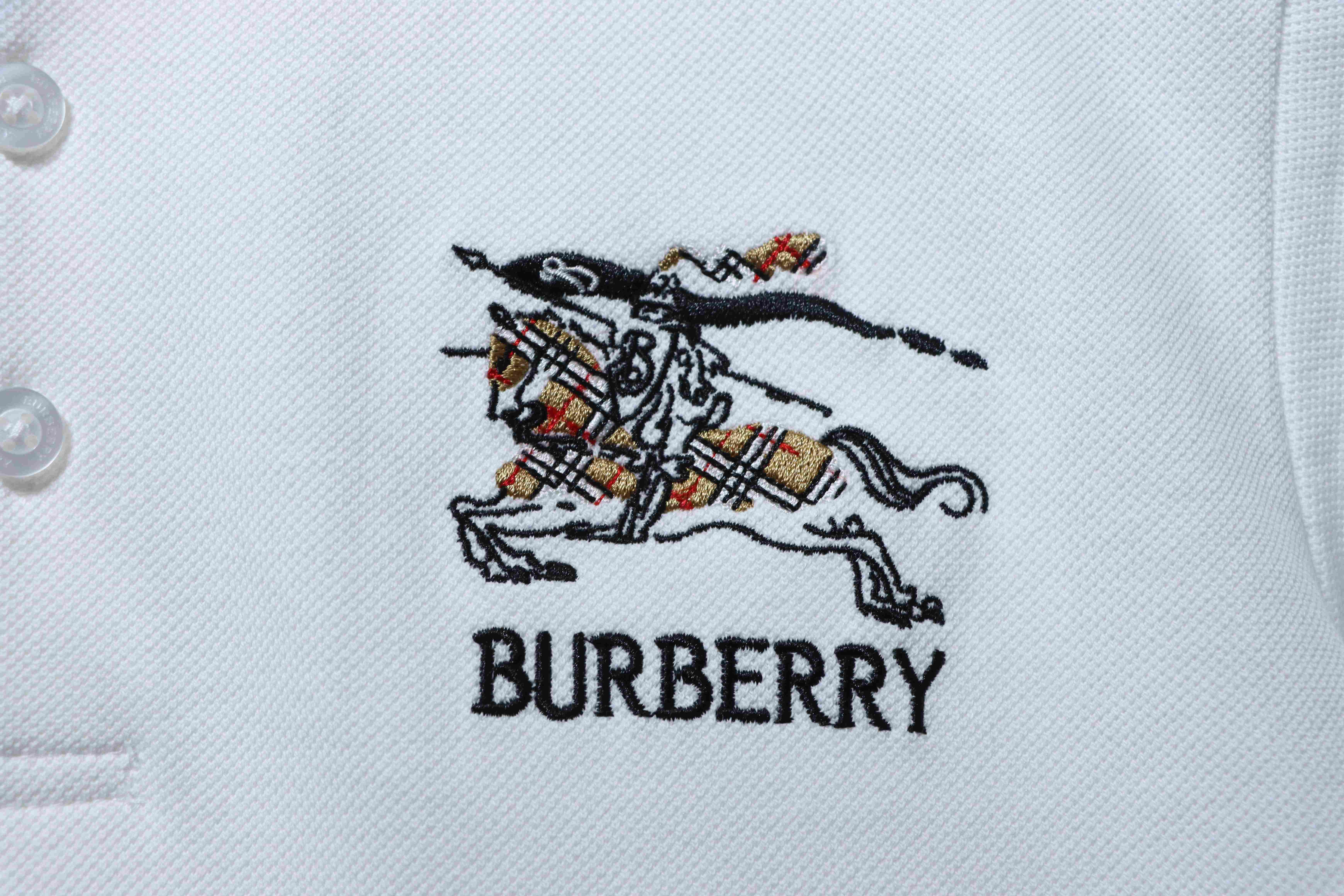 BURBERRY 26SS Equestrian Check Embroidery Short Sleeve Polo Shirt Style 2