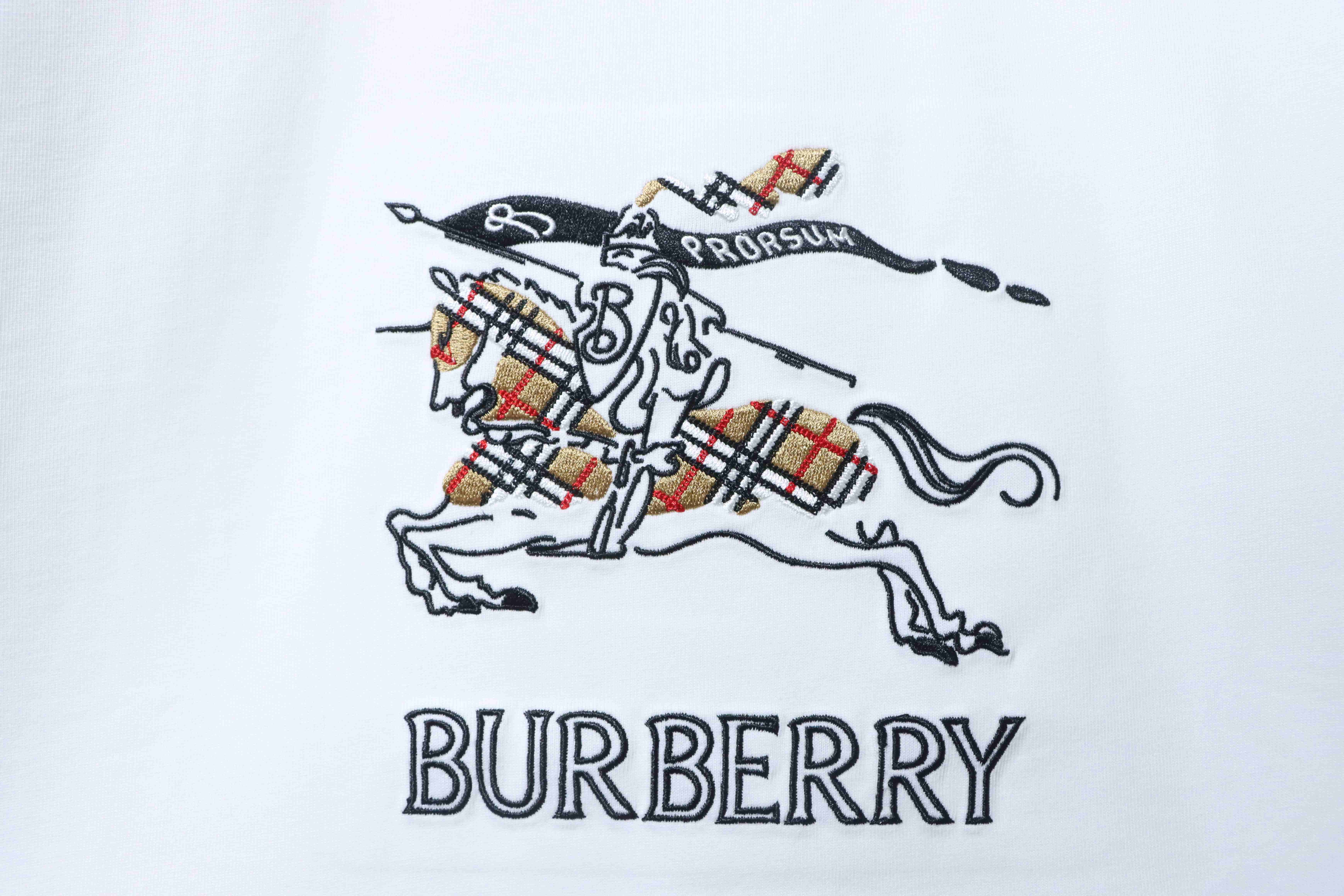 BURBERRY 26SS Equestrian Check Embroidery Short Sleeve T-Shirt Style 1