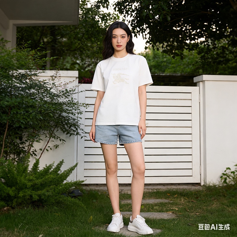 BURBERRY 26SS Knight Embroidery Short Sleeve T-Shirt Style 1