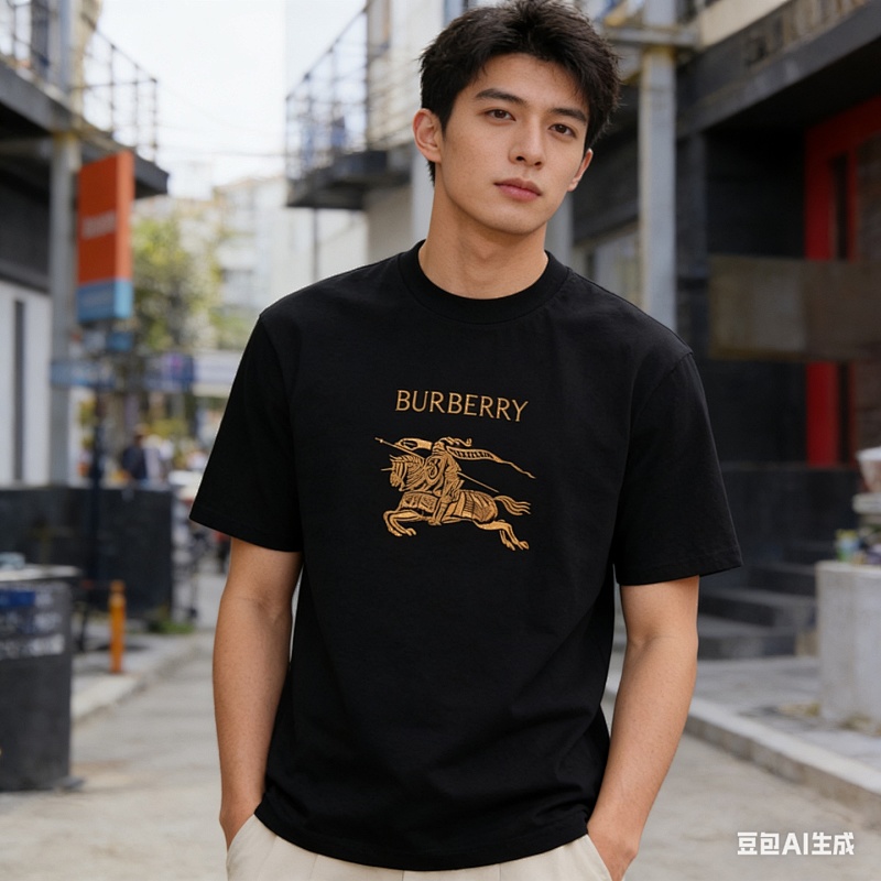 BURBERRY 26SS Knight Embroidery Short Sleeve T-Shirt Style 2