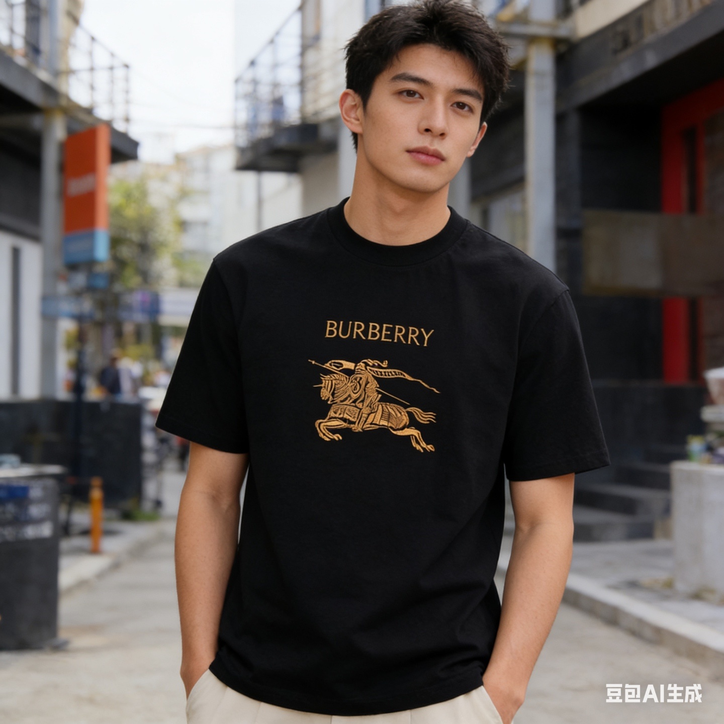 BURBERRY 26SS Knight Embroidery Short Sleeve T-Shirt Style 2