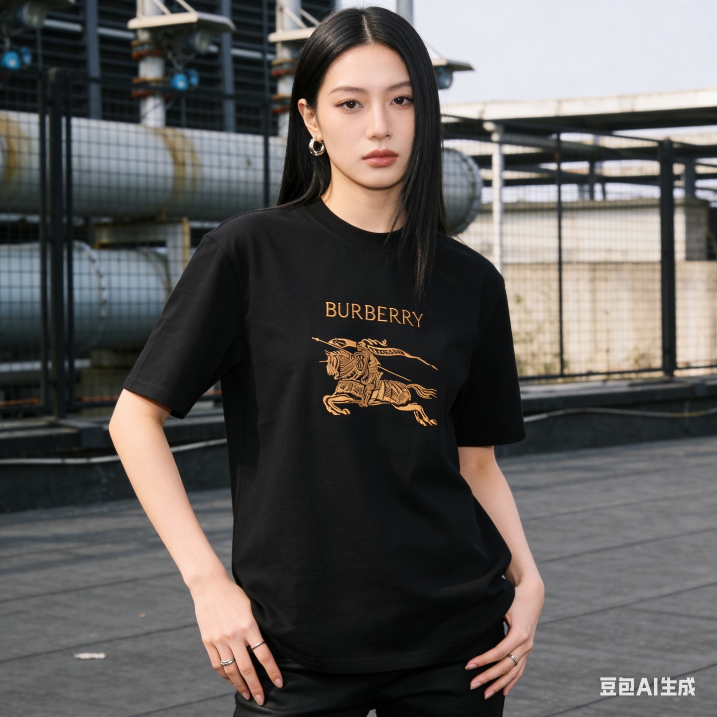 BURBERRY 26SS Knight Embroidery Short Sleeve T-Shirt Style 2