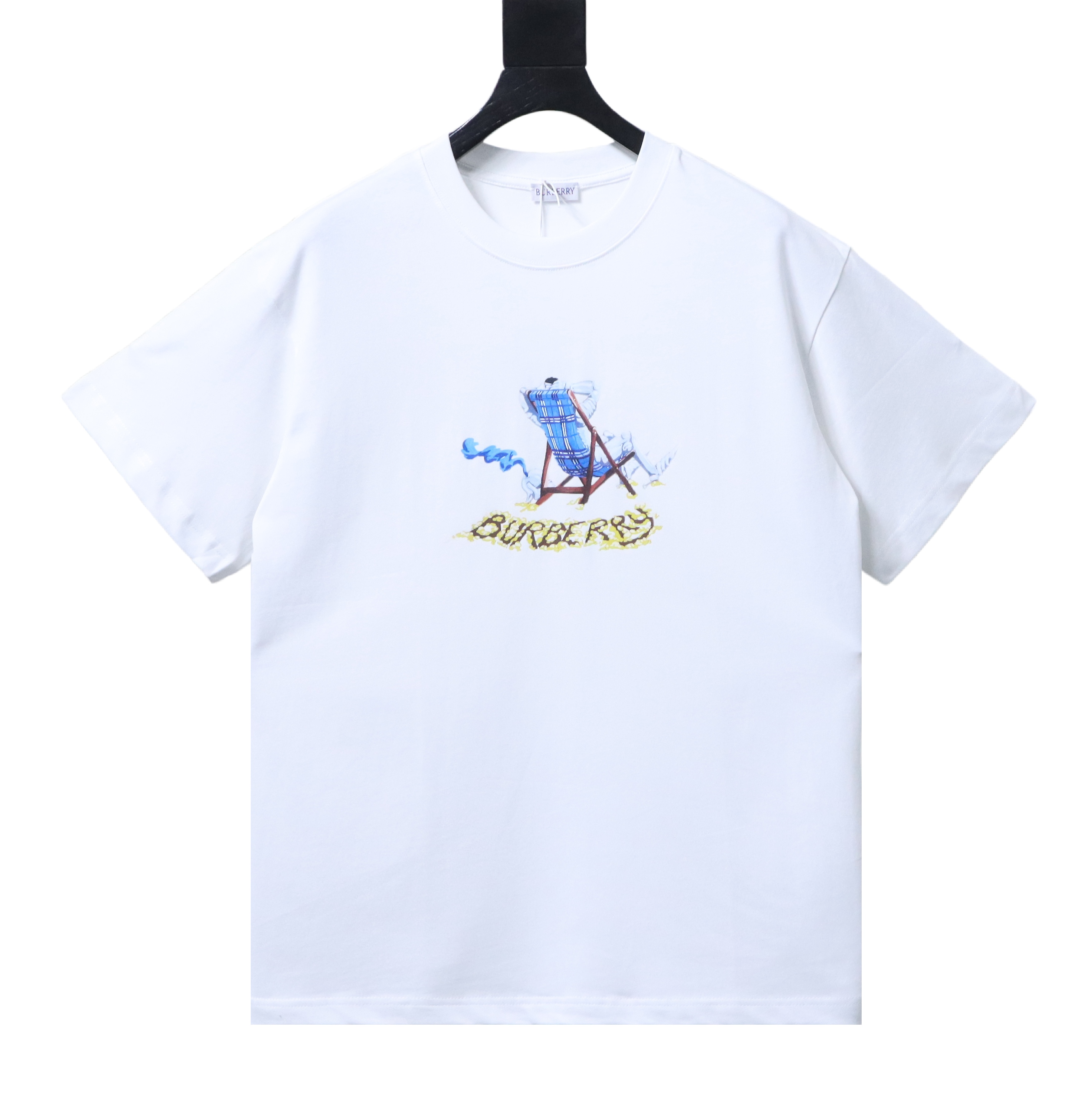 BURBERRY Beach Chair Print Short Sleeve T-Shirt Style 1