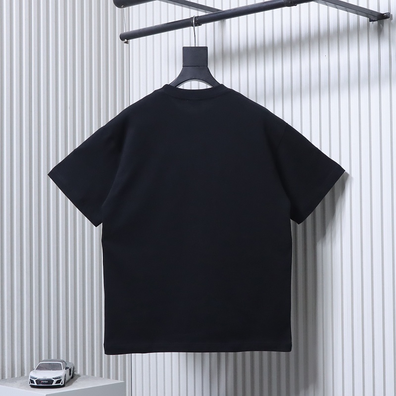BURBERRY Blue Small Logo Equestrian Embroidery Small Logo Equestrian Embroidery Crew Neck Blue Short Sleeve T-Shirt Style 1