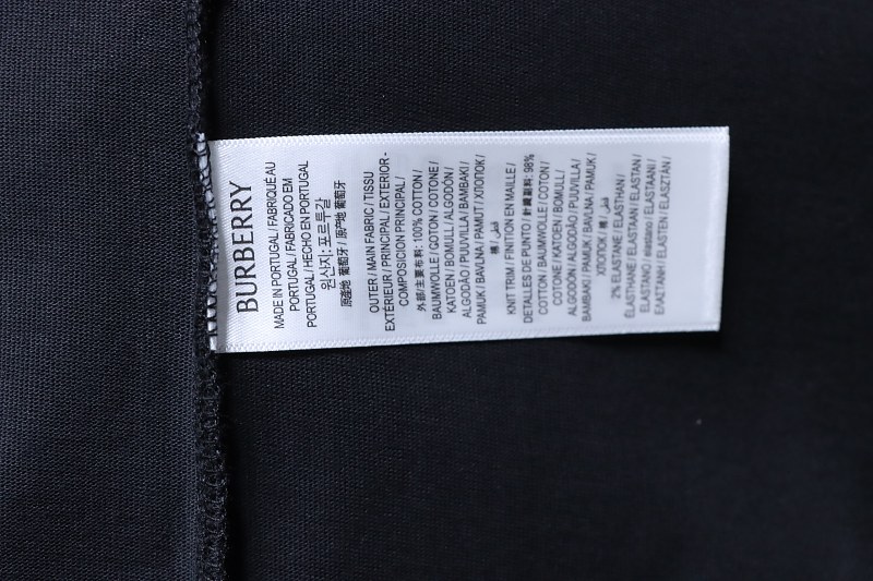 BURBERRY Blue Small Logo Equestrian Embroidery Small Logo Equestrian Embroidery Crew Neck Blue Short Sleeve T-Shirt Style 1