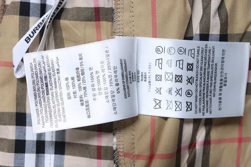 BURBERRY Check Cotton Pants