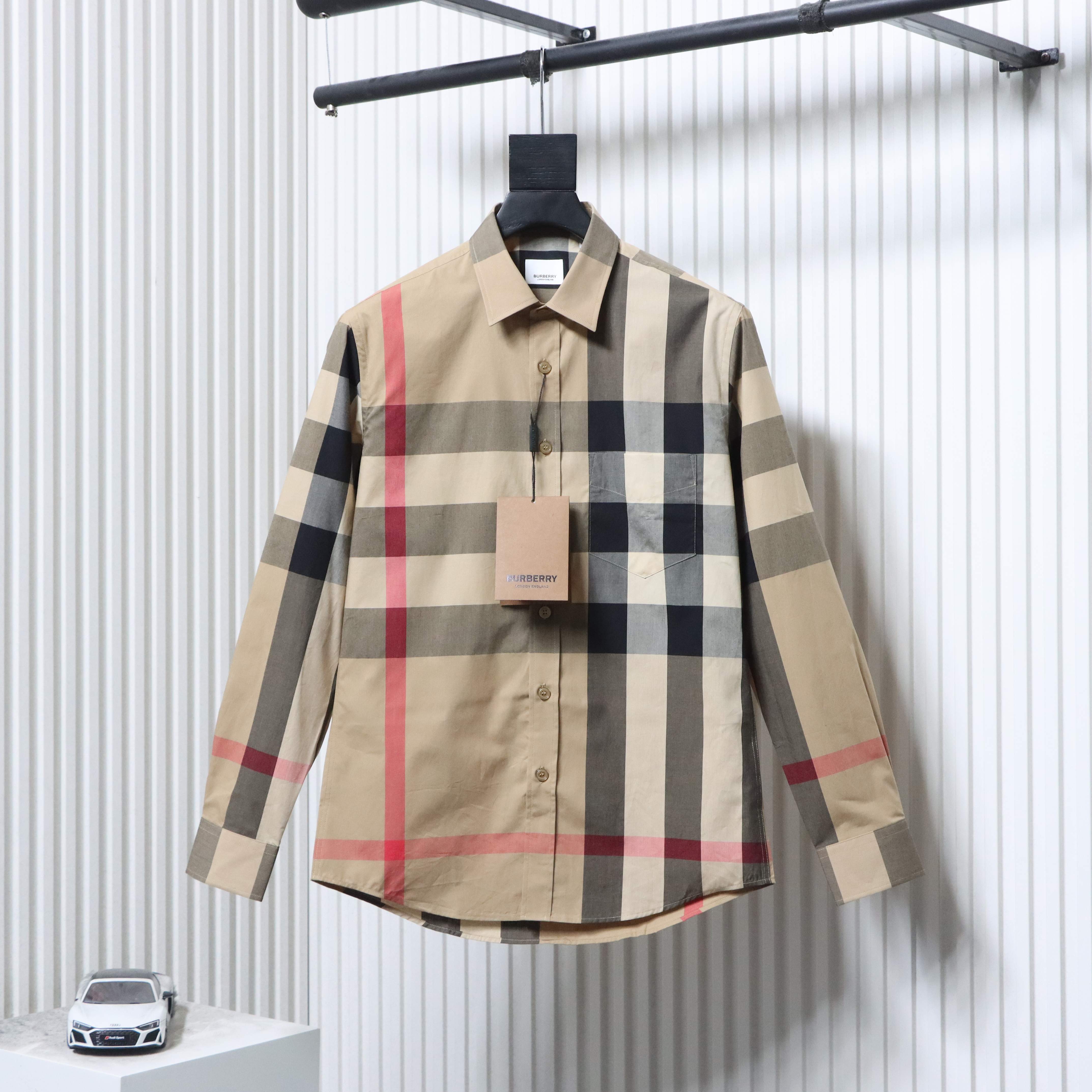 BURBERRY Check Cotton Shirt Style 1
