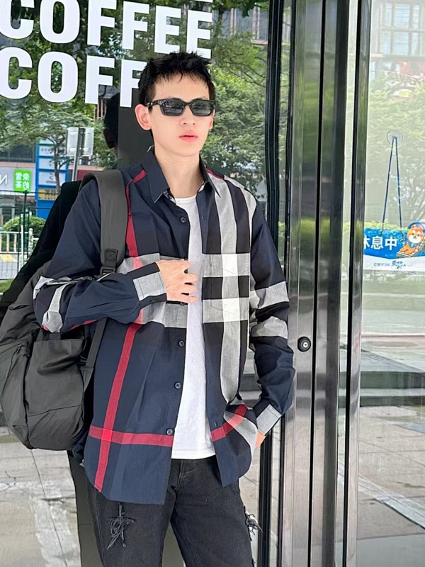 BURBERRY Check Cotton Shirt Style 2