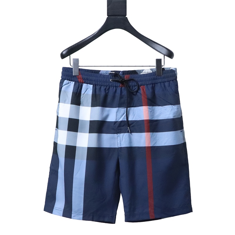 BURBERRY Check Drawstring Mesh Lining Beach Shorts Style 1
