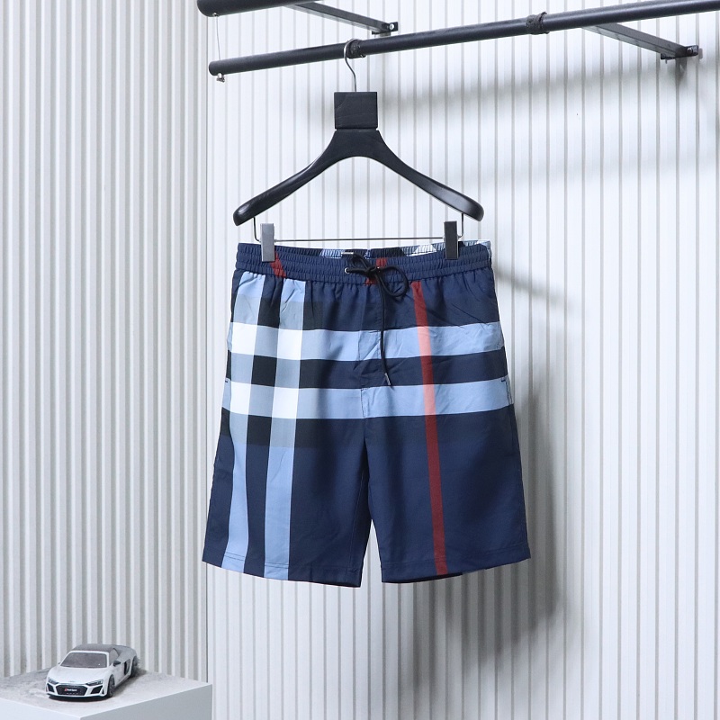 BURBERRY Check Drawstring Mesh Lining Beach Shorts Style 1