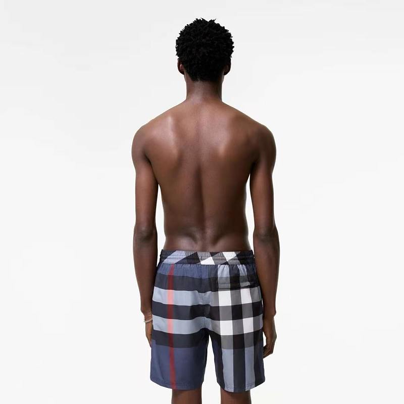 BURBERRY Check Drawstring Mesh Lining Beach Shorts Style 1