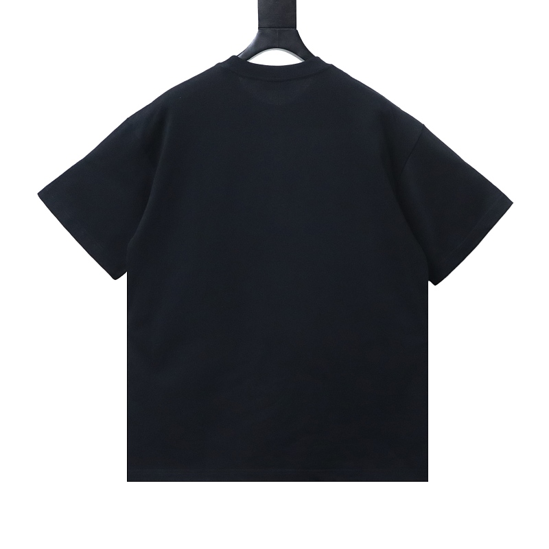 BURBERRY Check Embroidery Letter Short Sleeve T-Shirt Style 1