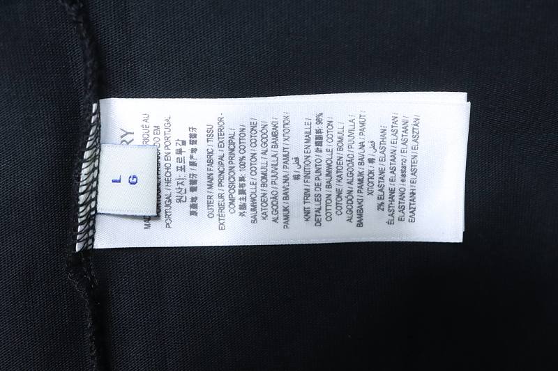 BURBERRY Check Embroidery Letter Short Sleeve T-Shirt Style 1