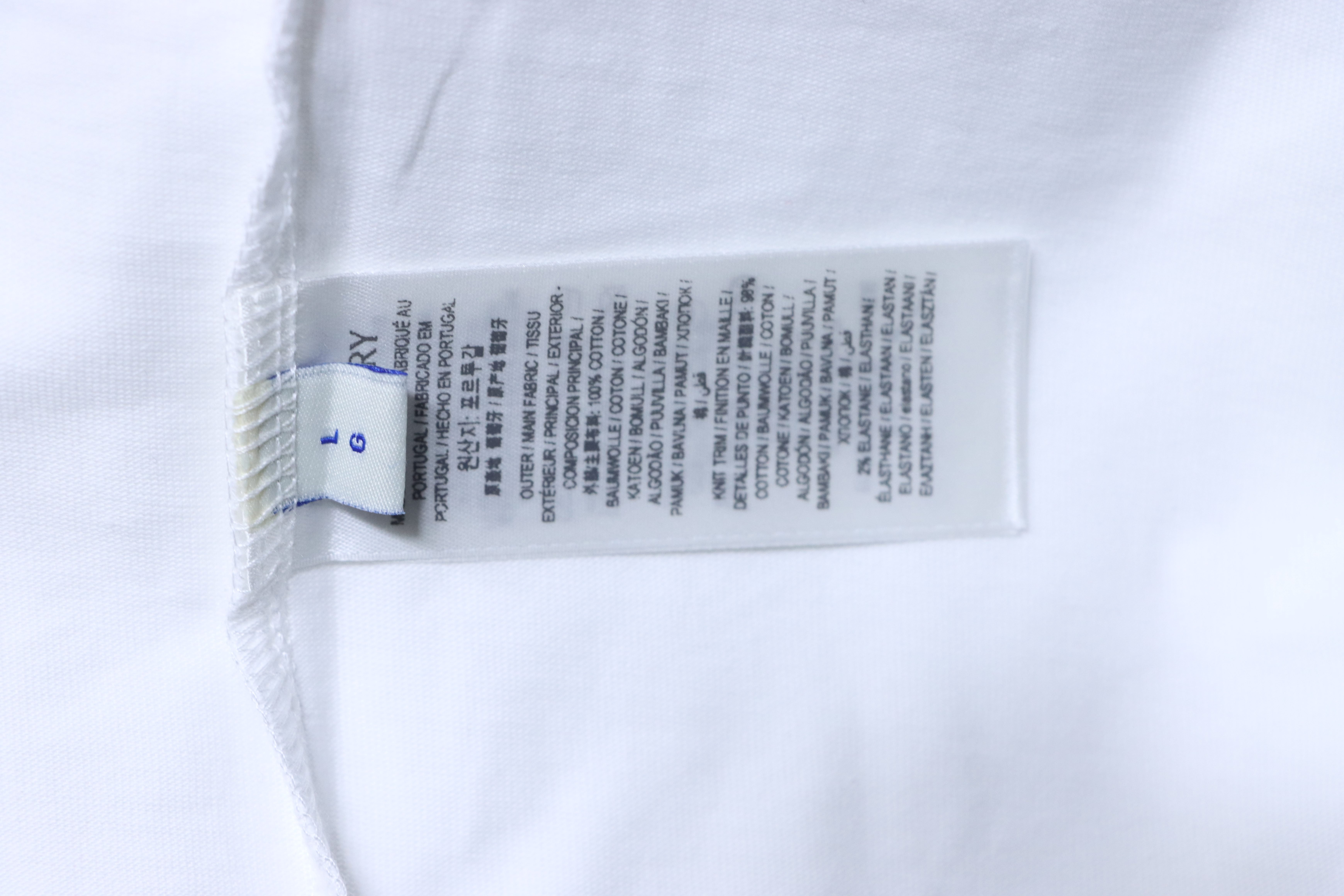 BURBERRY Check Embroidery Letter Short Sleeve T-Shirt Style 2
