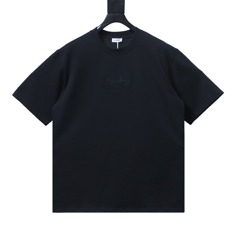 BURBERRY Check Embroidery Letter Short Sleeve T-Shirt Style 3