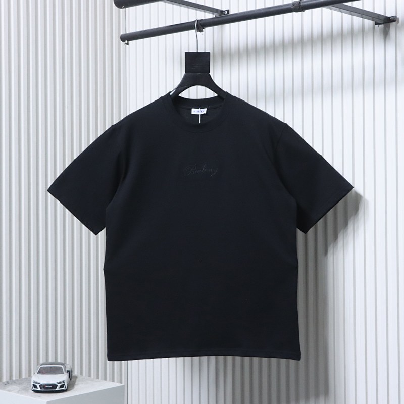 BURBERRY Check Embroidery Letter Short Sleeve T-Shirt Style 3