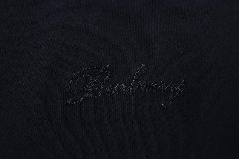 BURBERRY Check Embroidery Letter Short Sleeve T-Shirt Style 3