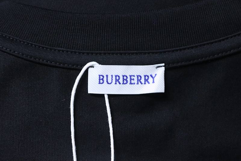 BURBERRY Check Embroidery Letter Short Sleeve T-Shirt Style 3