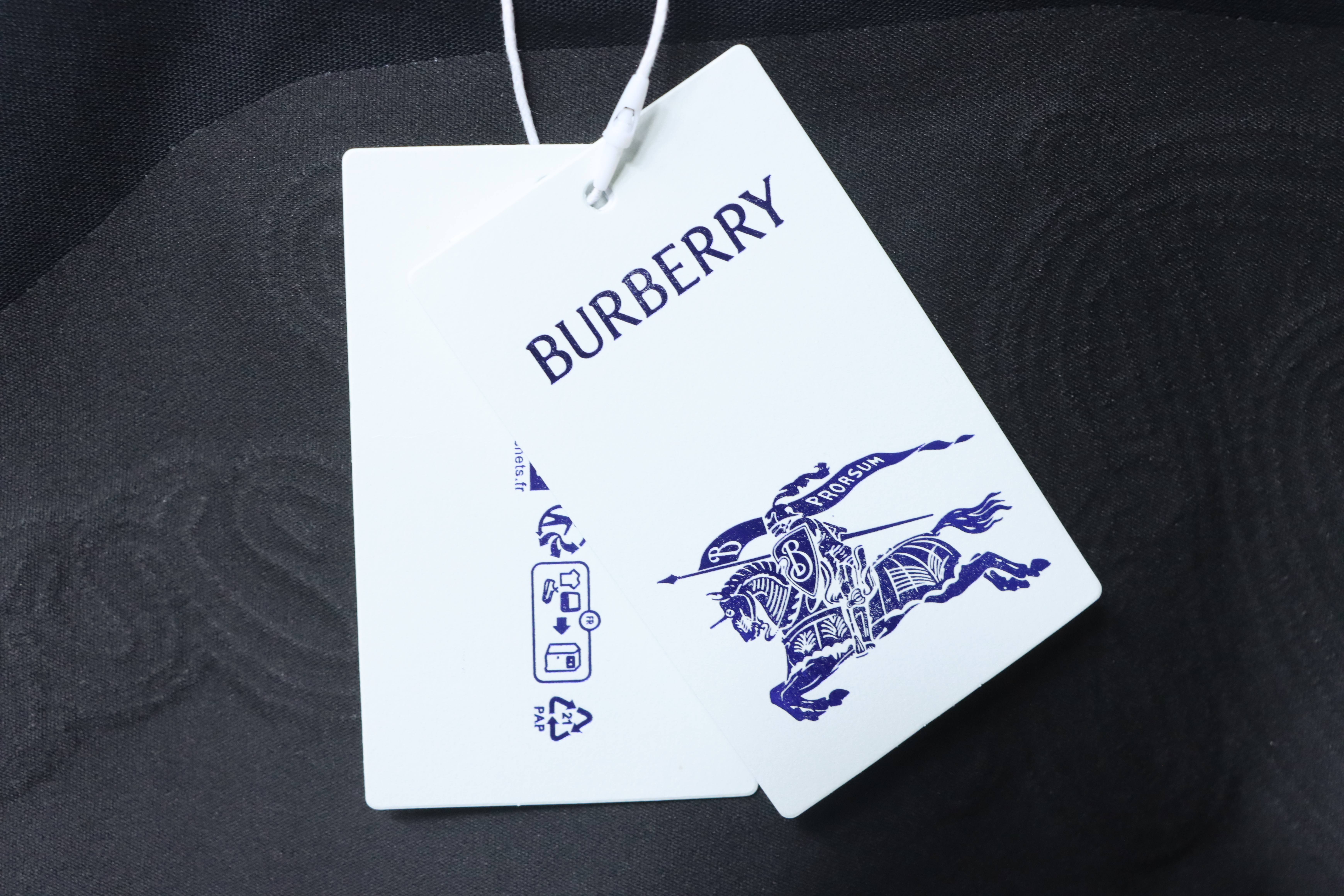 BURBERRY Check Embroidery Letter Short Sleeve T-Shirt Style 3