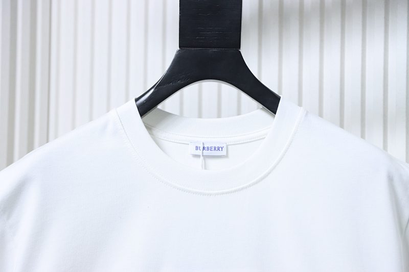 BURBERRY Check Embroidery Letter Short Sleeve T-Shirt Style 4